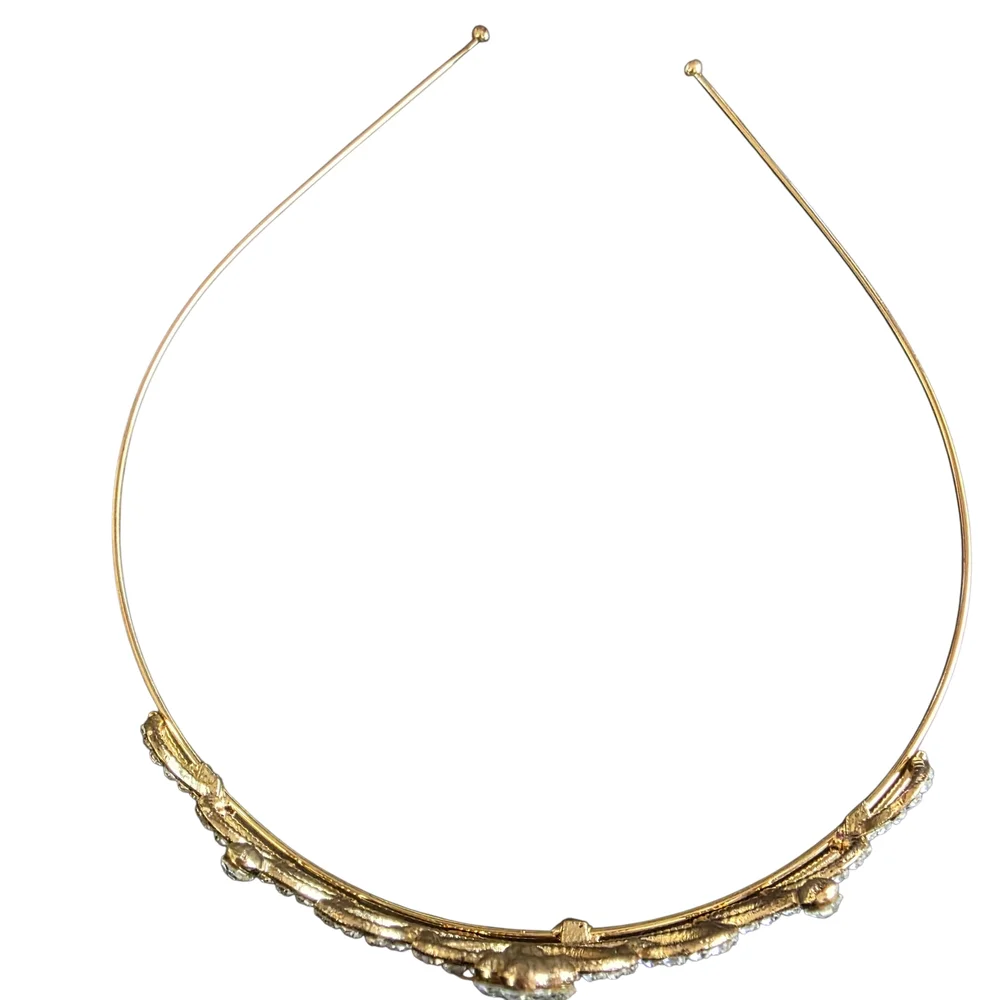 Gold Tiara with Crystal Accents